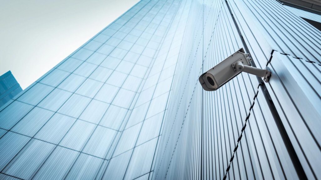 ADT Security image with camera on commercial building