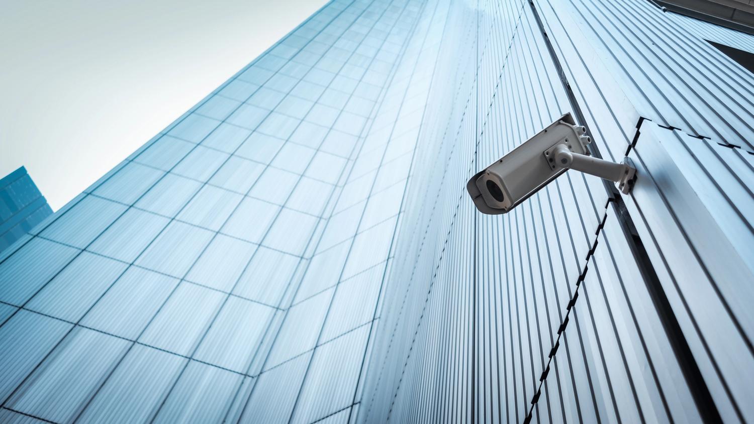 ADT Security image with camera on commercial building